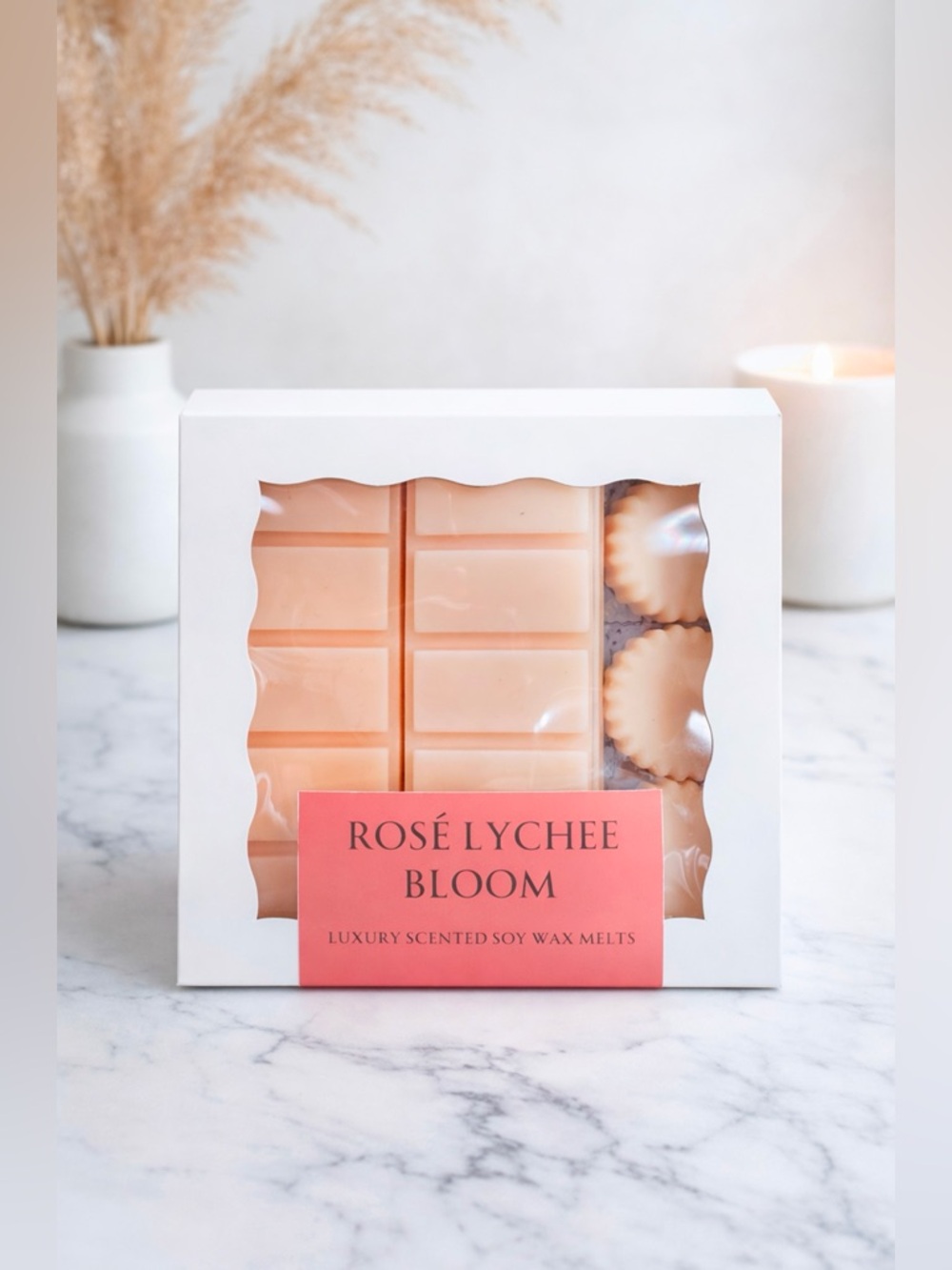 Rosé Lychee Bloom Luxury Soy Wax Melts | 10 oz Scented Snap Bars & Tarts New